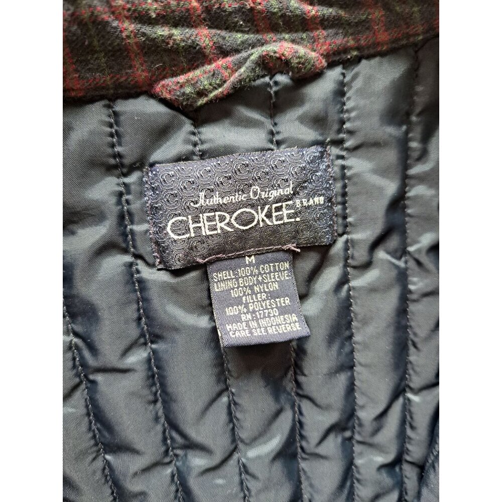 Vtg Plaid Quilted Flannel Jacket Blue & Red Cotton Men's M Shacket Winter Grunge - Picture 4 of 11